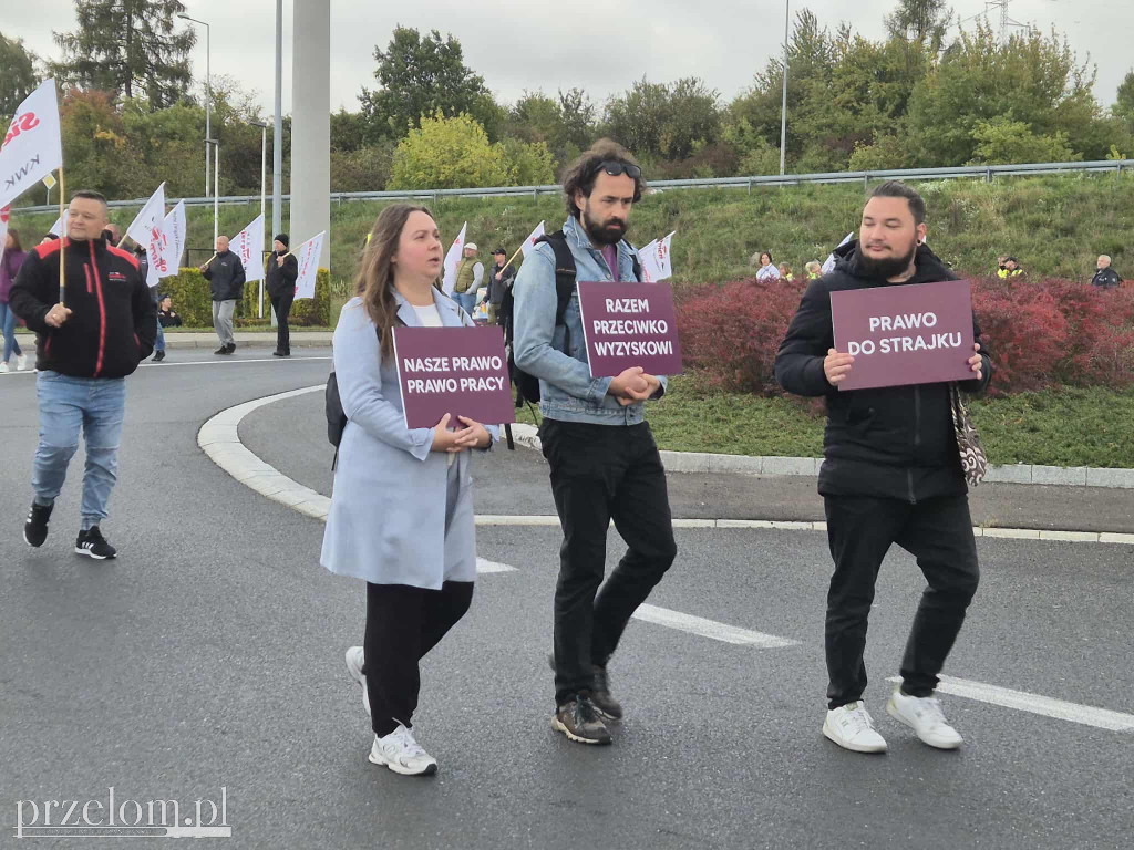 Protest związkowców Valeo w Chrzanowie