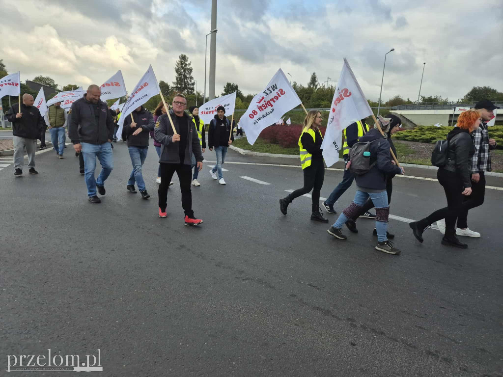 Protest związkowców Valeo w Chrzanowie
