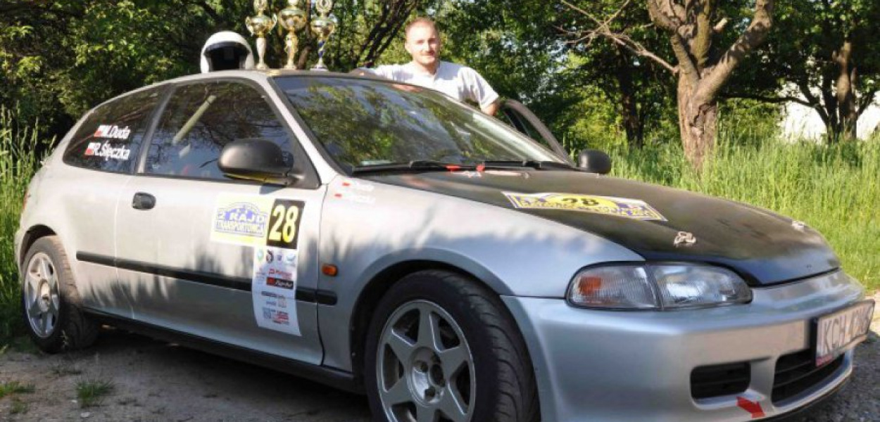 Michał Duda i jego rajdowa honda civic
