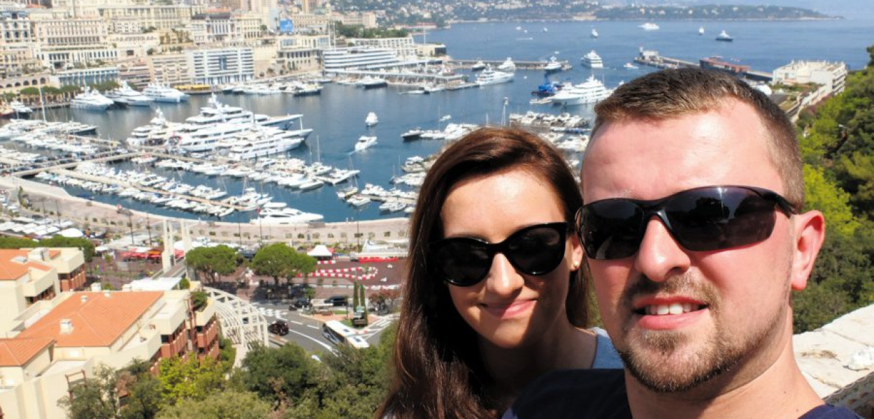 Karolina i Andrzej Pędrysowie w Monako  Fot. Z archiwum Pędrysów