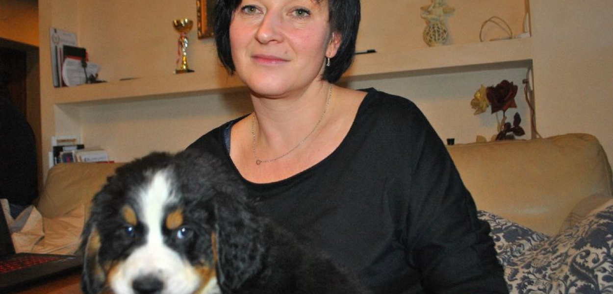 Monika Wojtasiewicz-Oleniak ze swoim berneńczykiem