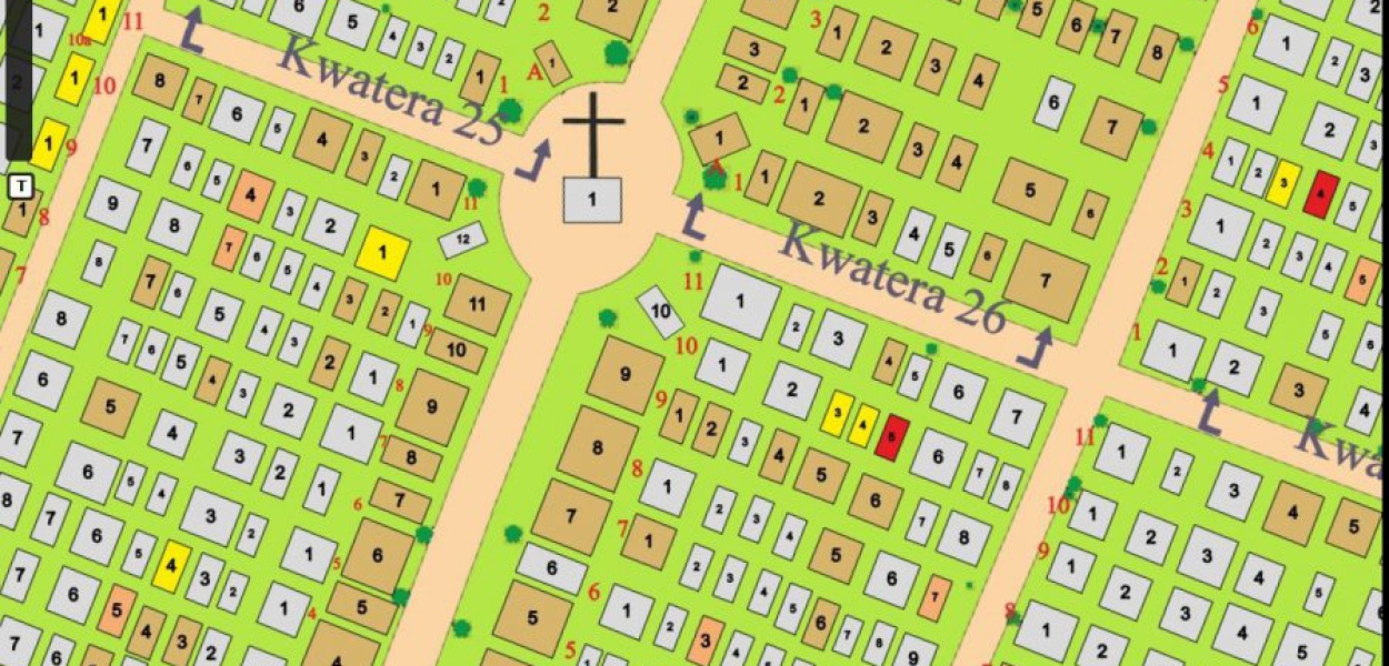 W serwisie znajduje się dokładna mapa cmentarza. Klikając w nią sprawdzimy, kto spoczywa w konkretnym miejscu 