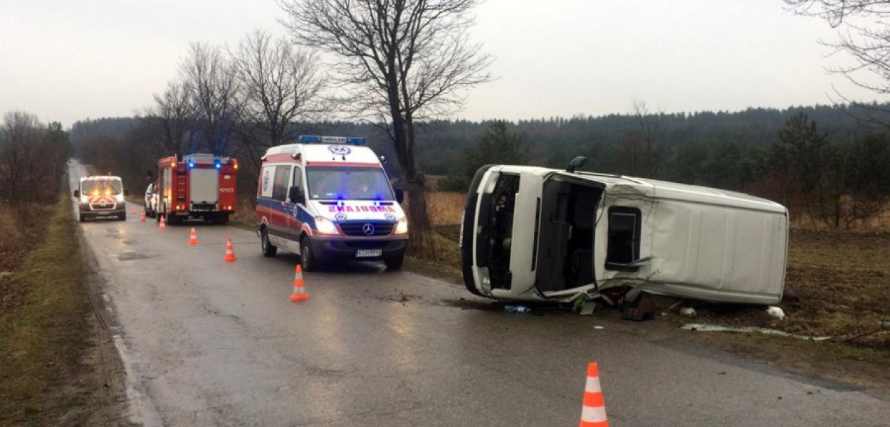 Wypadek w Lgocie. Fot. Dominik Prażuch - PSP Chrzanów