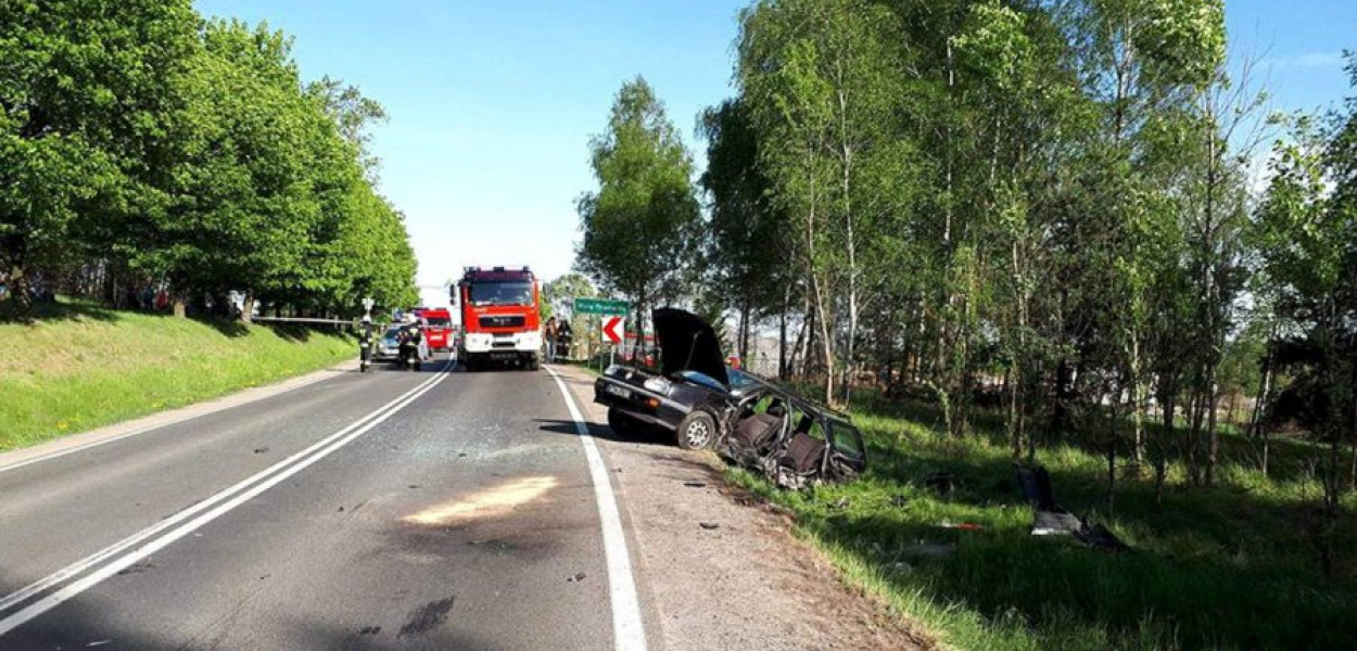 Podczas wypadku na DK 79 w Woli Filipowskiej. Fot. OSP Tenczynek