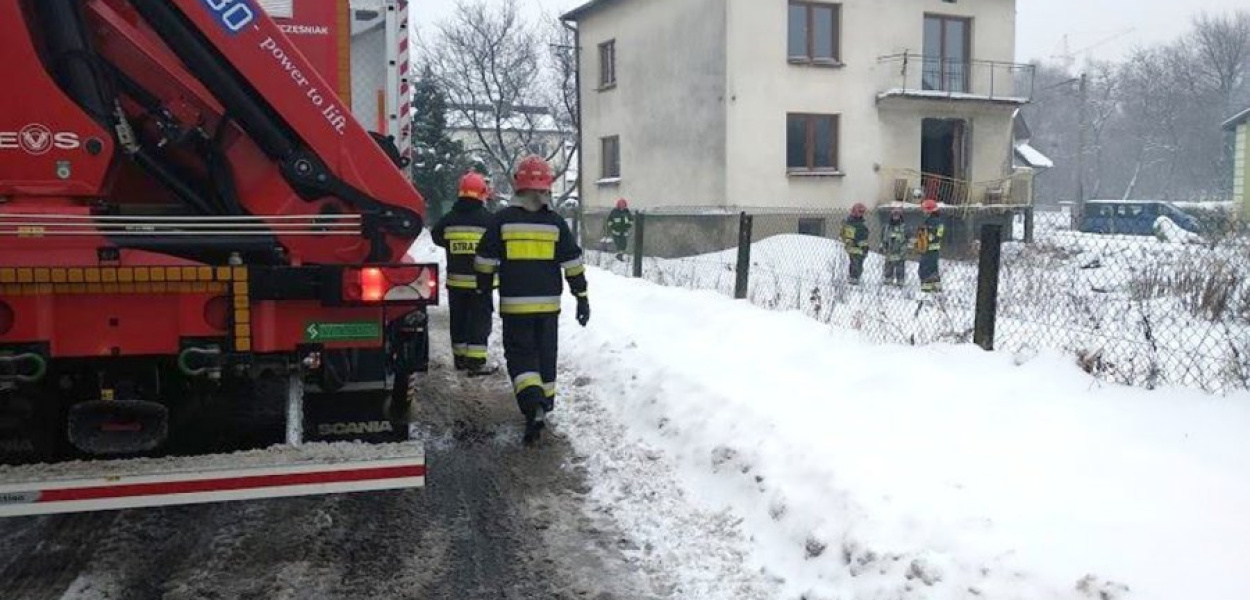 W tym domu doszło do wybuchu. FOT. OSP Libiąż