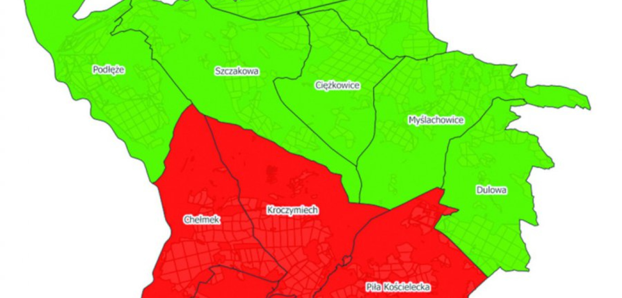 Mapa udostępniona przez Nadleśnictwo Chrzanów