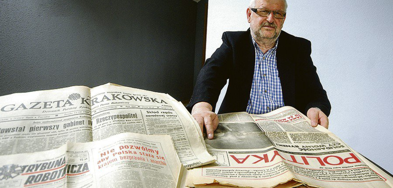 fot. Jerzy Jura i najpopularniejsze tytuły prasowe tamtych lat. FOT. ŁUKASZ DULOWSKI