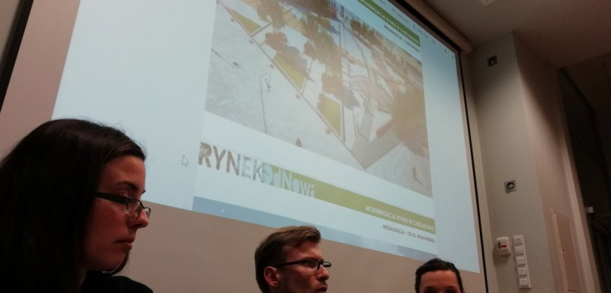 Autorzy koncepcji modernizacji chrzanowskiego Rynku: Gabriela Rusek, Michał Tempiński i Anna Tempińska