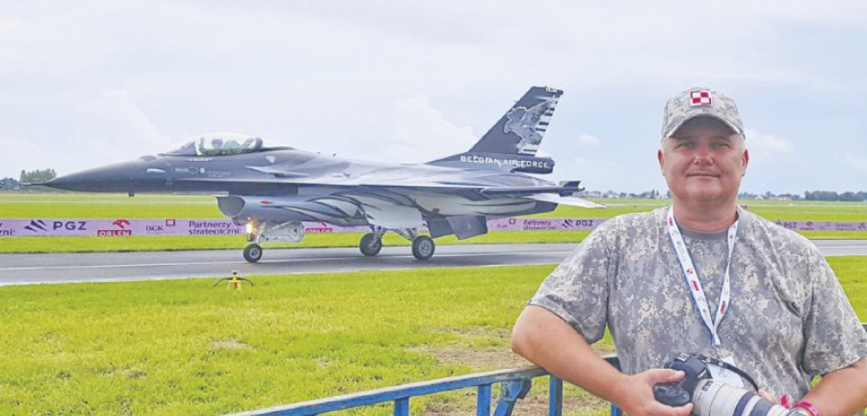 Robert Wall podczas radomskiego Air show