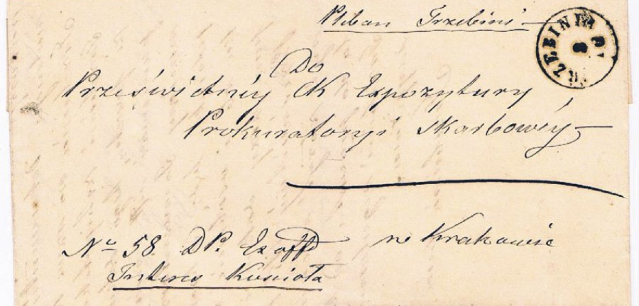 List wysłany z Trzebini do Krakowa 150 lat temu. Nadano go 6 października 1869 roku, a odebrano w Krakowie dzień później. Nie była to już jednak przesyłka poczty Wolnego Miasta Krakowa, tylko Wielkiego Księstwa Krakowskiego. Trzebinia miała już wtedy własną placówkę pocztową. Jej 150-lecie można było świętować w zeszłym roku.