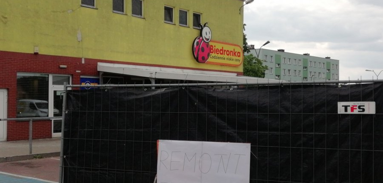 Zamknięta Biedronka na osiedlu Południe w Chrzanowie