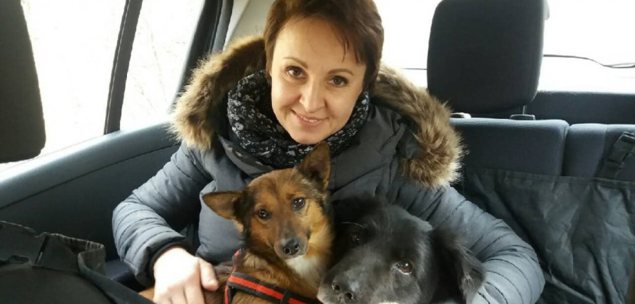 Daria Świtalska wraz z adoptowanymi przez siebie psami