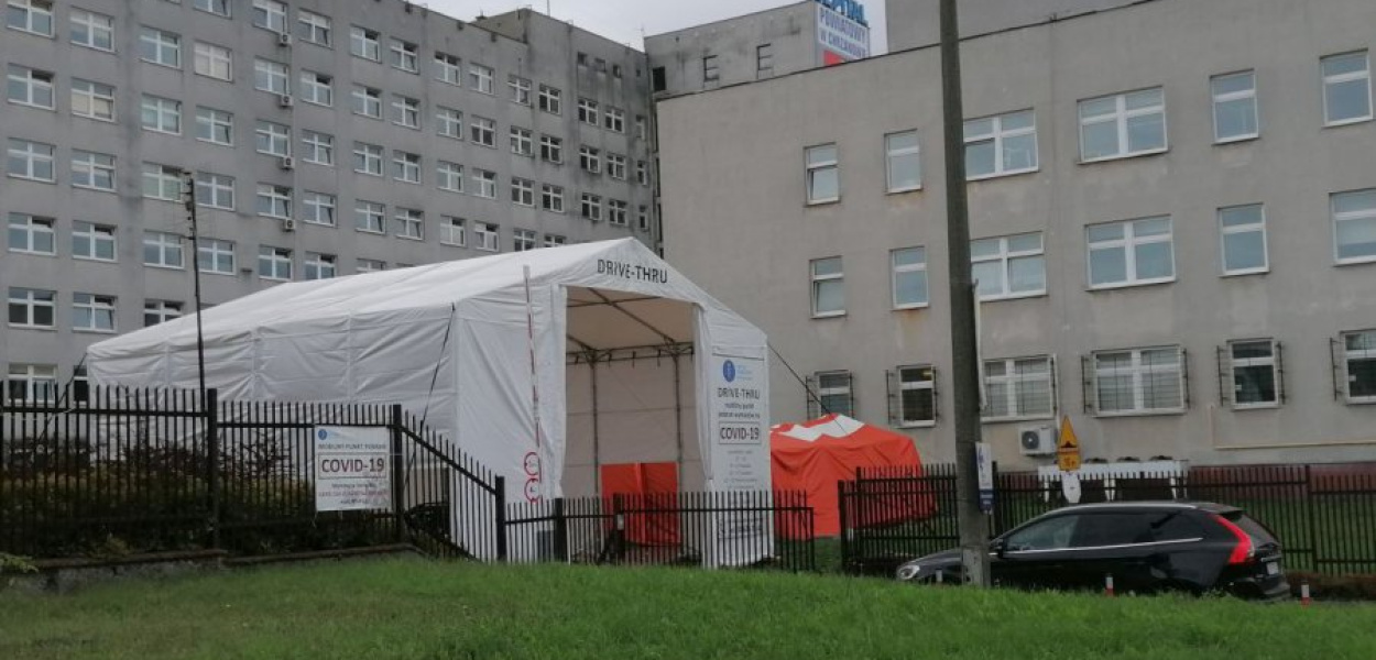 Namiot do testów przy chrzanowskim szpitalu