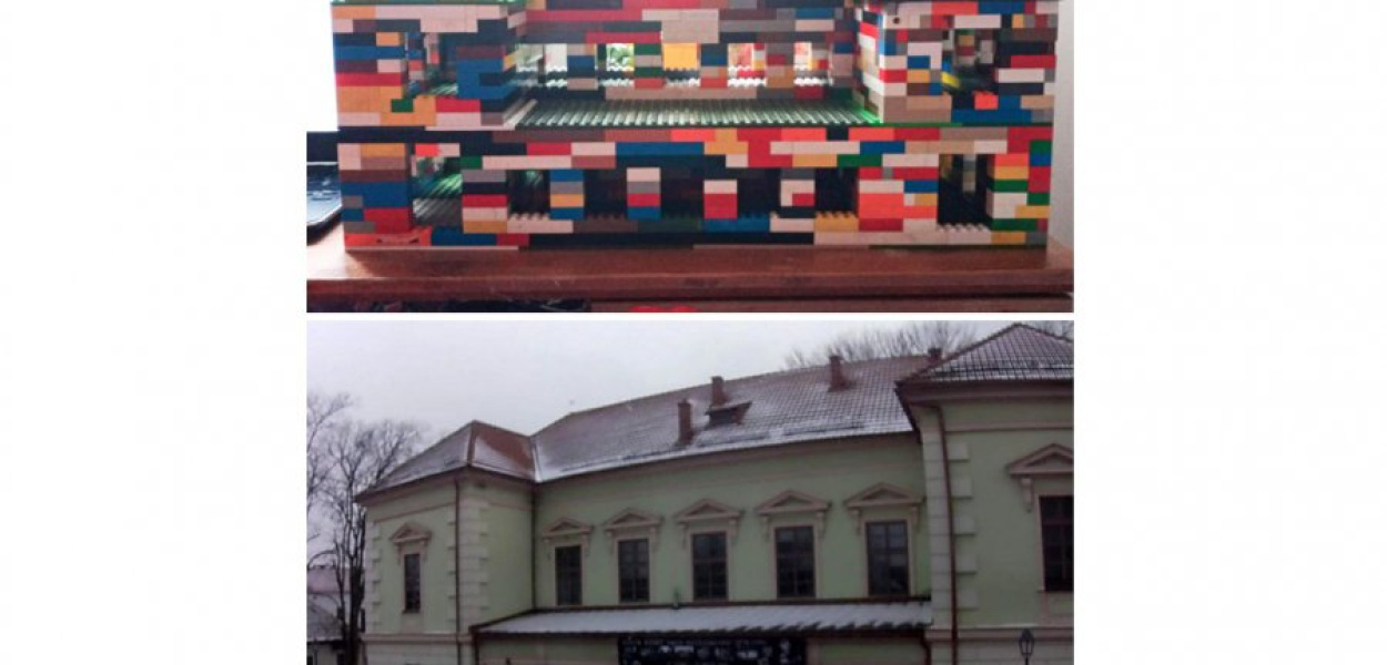 Pałac Vauxhall z klocków lego wzorowany na zabytkowym budynku w Krzeszowicach (na dole) FOT. Kacper Ropka