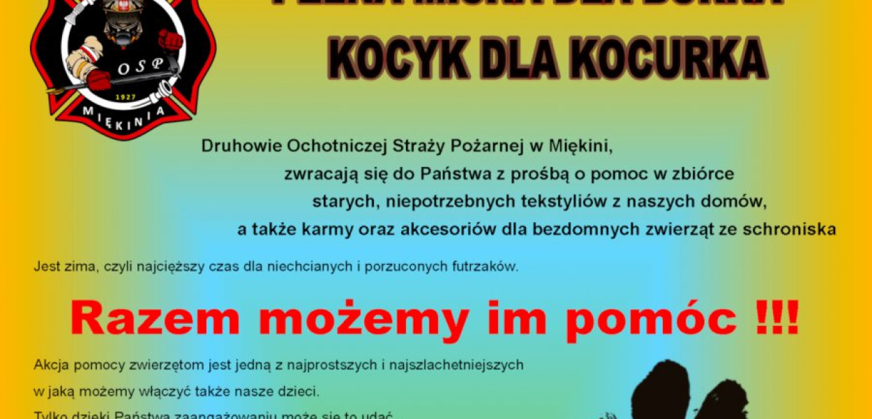 Ochotnicy z OSP w Miękini zachęcają do wsparcia akcji