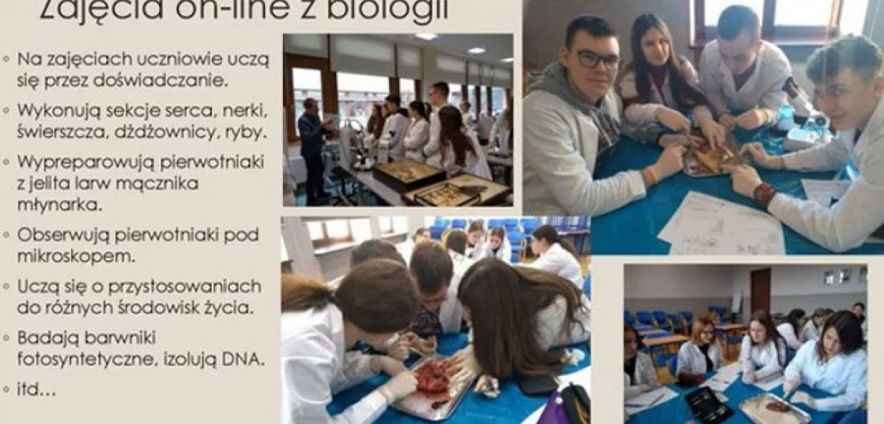 Zajęcia online z biologii w I LO, fot. I LO w Chrzanowie