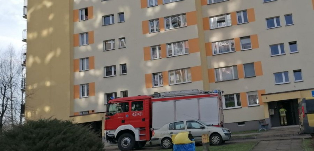 Jeden z trzech wozów strażackich uczestniczących w akcji