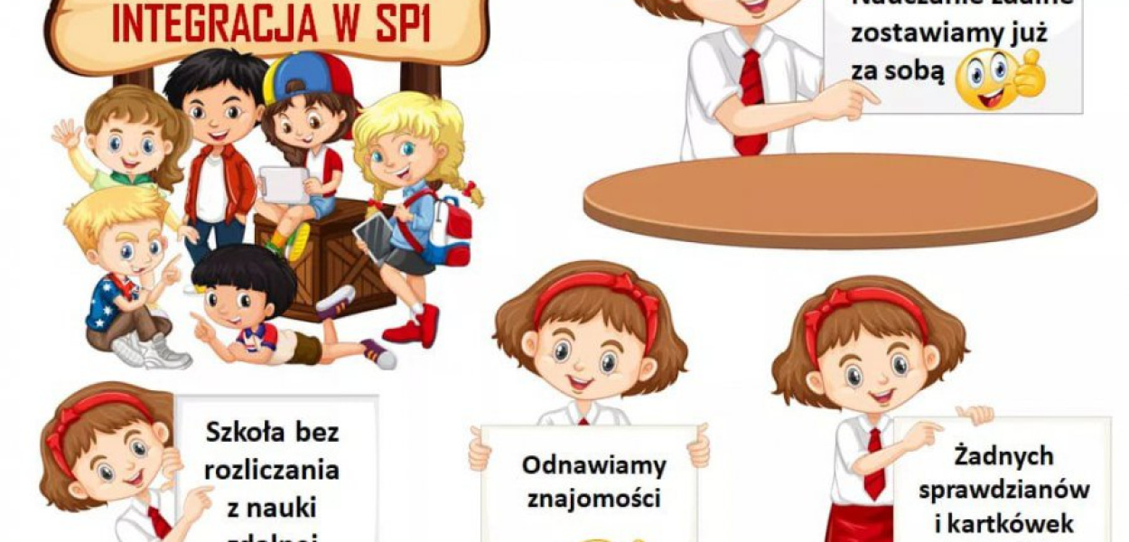 Na plakacie nauczyciele z SP nr 1 w Chrzanowie zamieścili założenia na najbliższe tygodnie stacjonarnej nauki, fot. Facebook