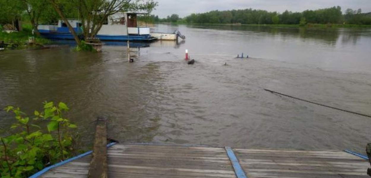 Poziom Wisły znacznie się podniósł, fot. Facebook/Starostwo Powiatowe w Wadowicach 