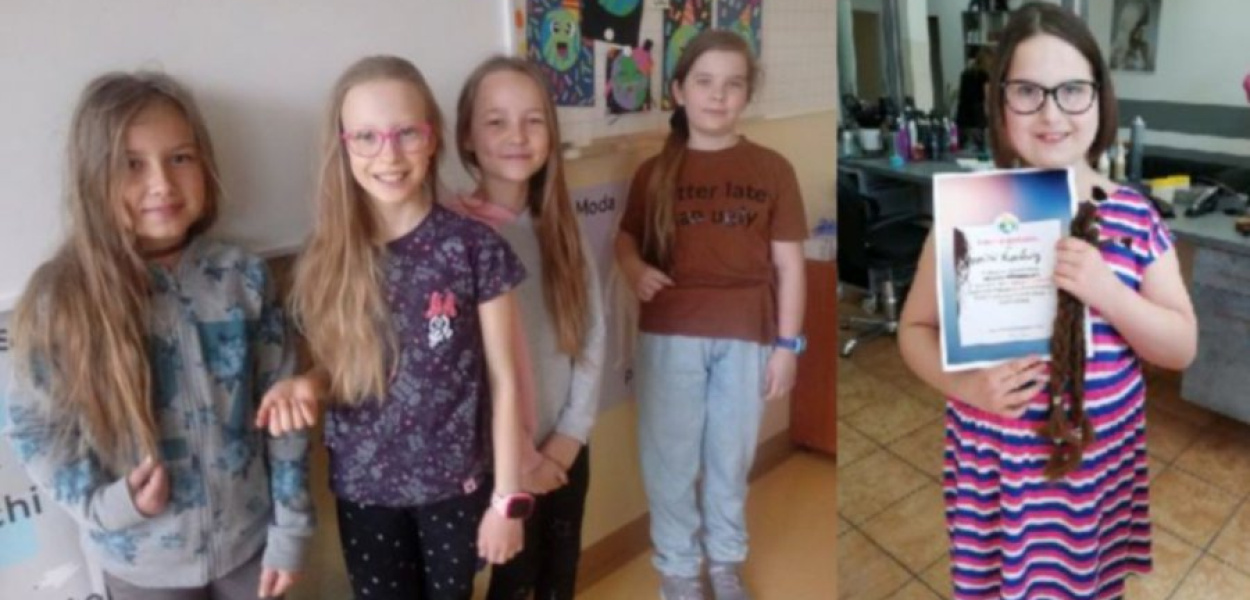 Uczestniczki akcji przed obcięciem włosów, fot. Facebook
