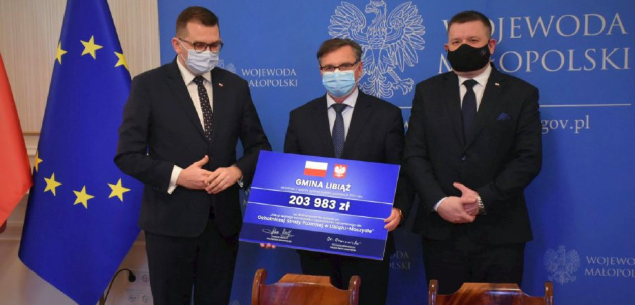 Od lewej Łukasz Kmita, Jacek Latko i Krzysztof Kozik, fot. UM w Libiążu