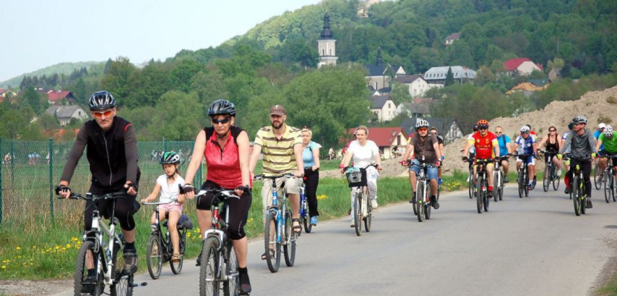 Podczas pierwszego rajdu rowerowego. Fot. Marek Oratowski