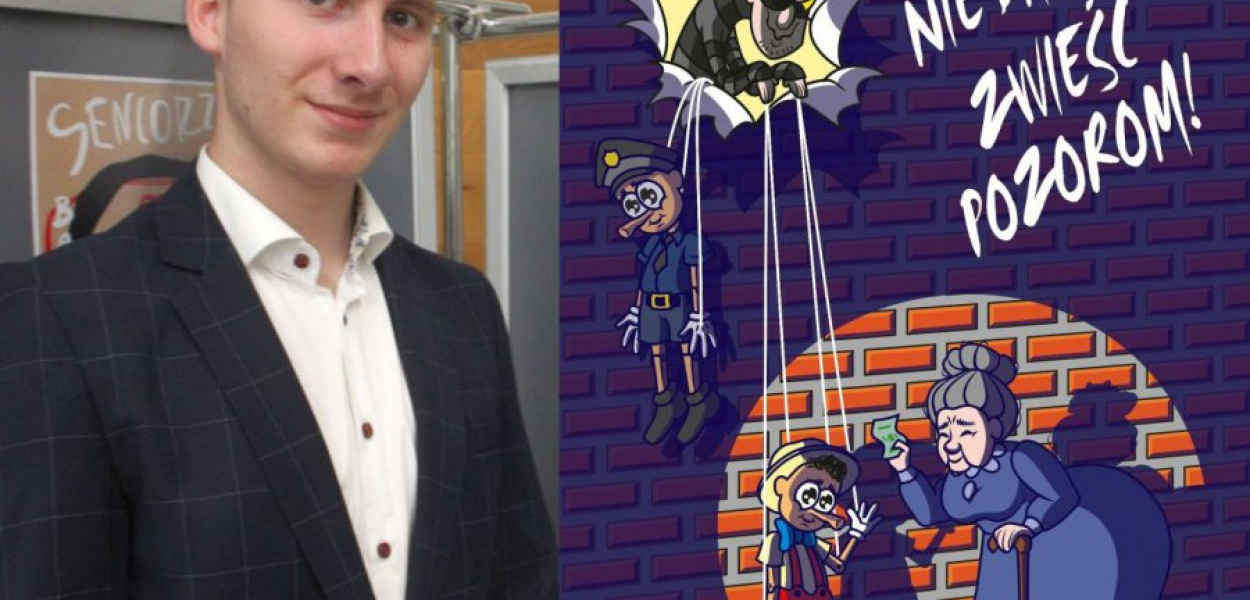 Jakub Szczurek i jego zwycięski plakat 