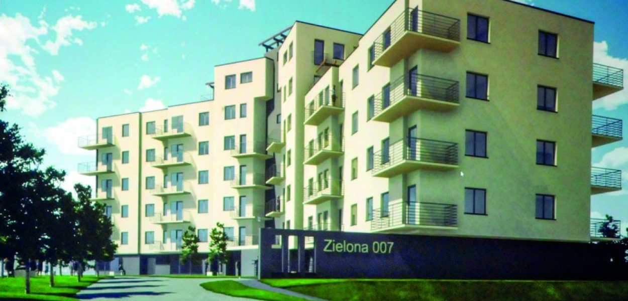 Wizualizacja bloku, który ma powstać na terenach zielonych przy rondzie Ofiar Faszyzmu na os. Północ w Chrzanowie