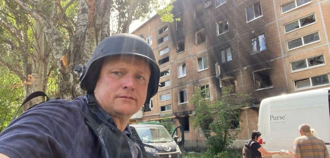 Mykoła rozwozi w Ukrainie rzeczy potrzebne cywilom i wojskowym. Fot. Archiwum Igora Pawłyka
