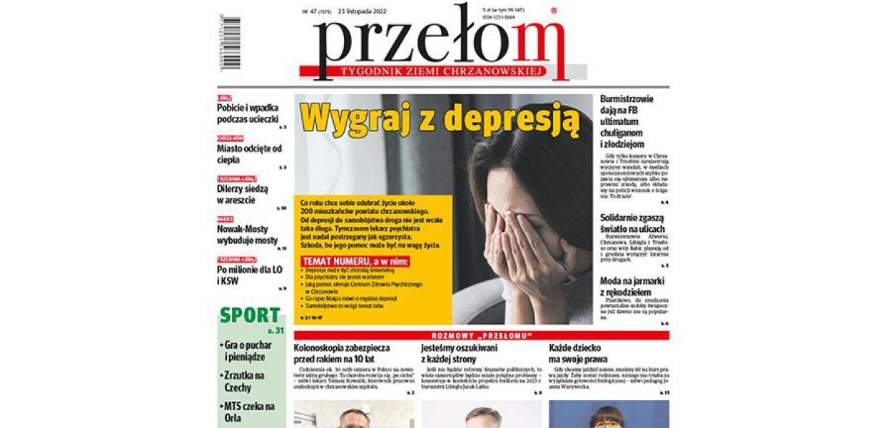 Pierwsza strona tygodnika &quot;Przełom&quot; nr 47.