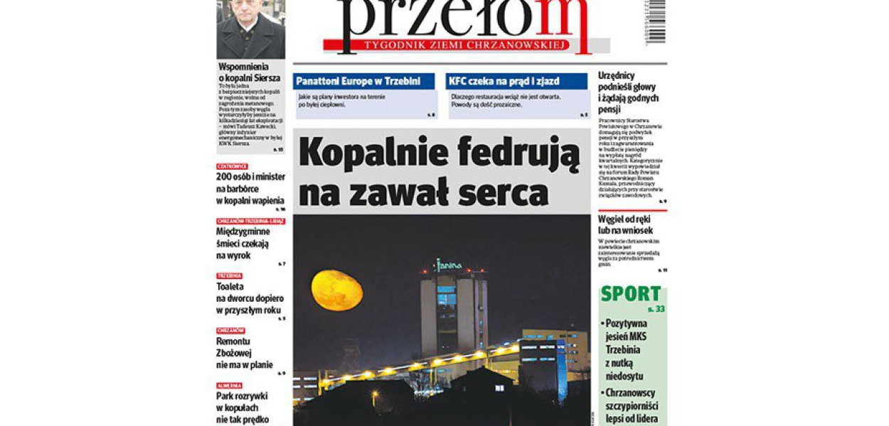 Okaładka 48. numeru tygodnika &quot;Przełom&quot;