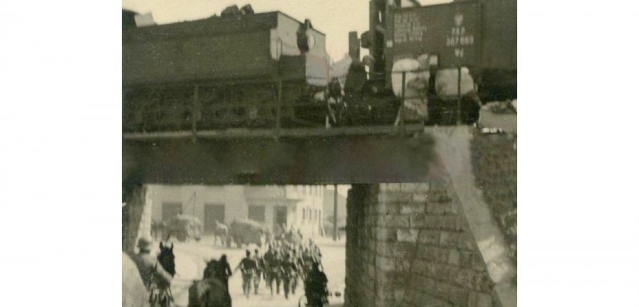 Wiadukt kolejowy nad Krakowską w Chrzanowie. Rok 1939. Zdjęcie ze zbiorów Eugeniusza Kępińskiego