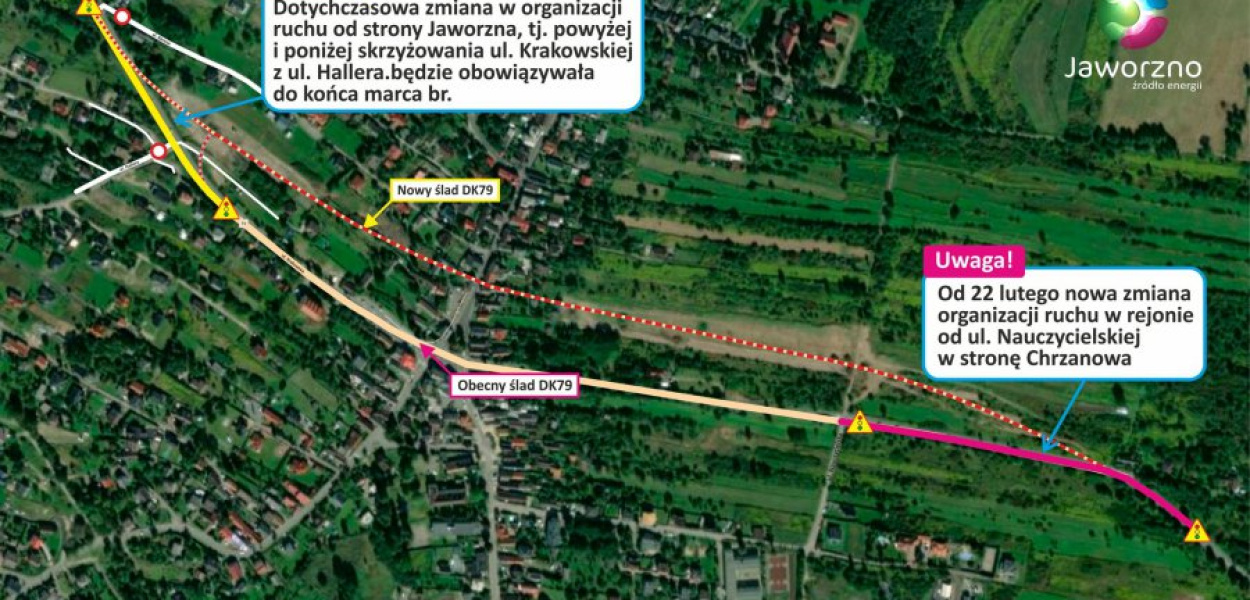Zmiana organizacji ruchu na DK79 w Byczynie. MATERIAŁ UM JAWORZNO