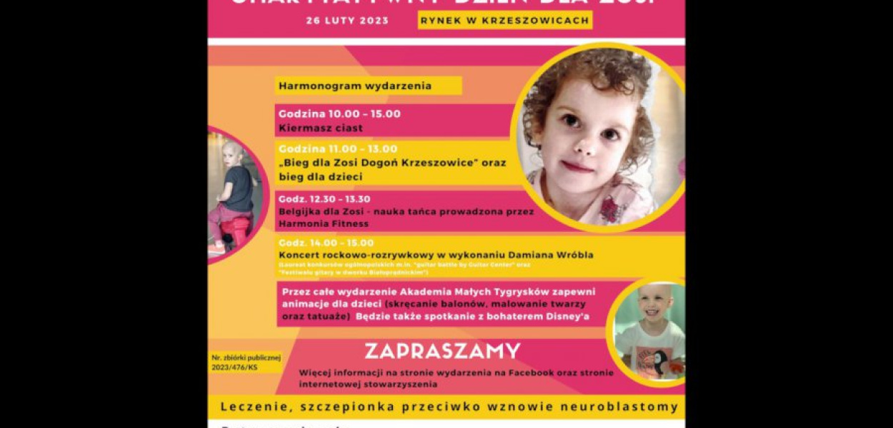 Każdy może przyjść na imprezę i wesprzeć leczenie chorej Zosi