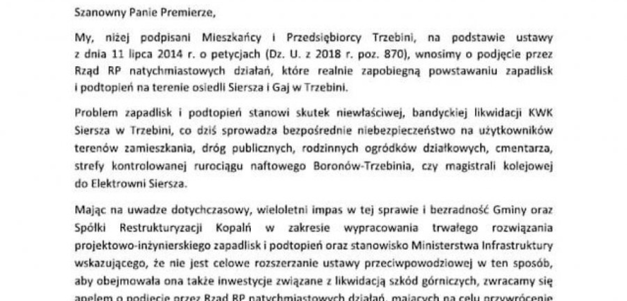 Petycję do premiera można podpisać do 5 marca 2023 r.