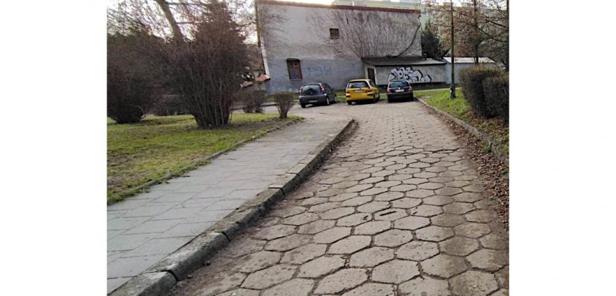Zaplanowana do przebudowy droga wewnętrzna między Popiełuszki i Broniewskiego na osiedlu Północ w Chrzanowie