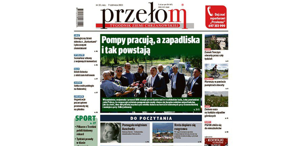 Okładka 22. numeru tygodnika &quot;Przełom&quot;