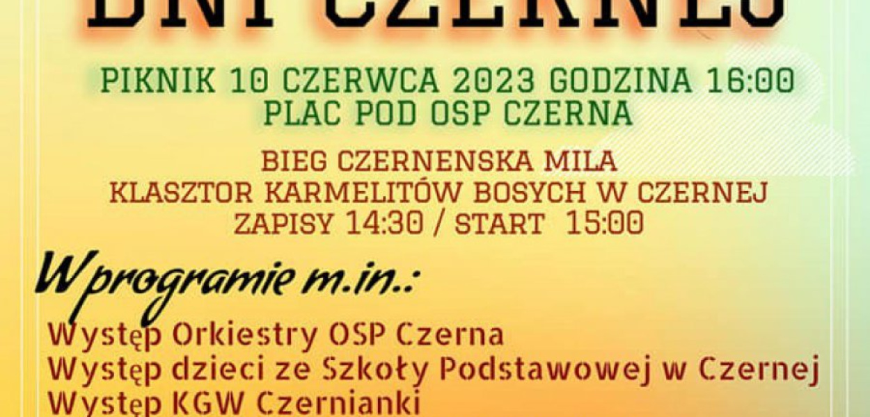 Plakat zapowiadający Dni Czernej