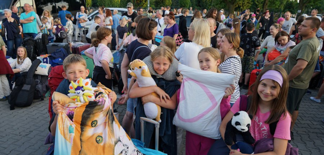 Przed wyjazdem na obóz harcerski do Szarego Dworu