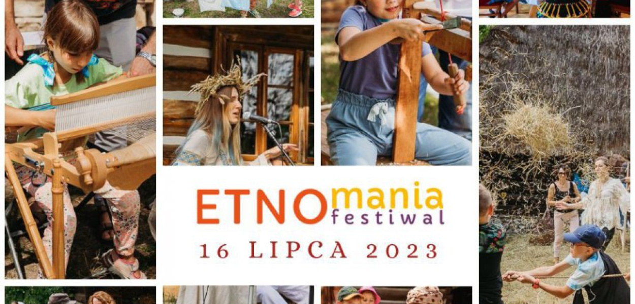 Kolaż zdjęć z festiwalu ETNOmania 2023 