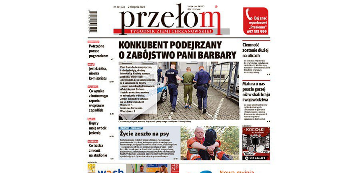 Okładka 30. numeru tygodnika &quot;Przełom&quot;