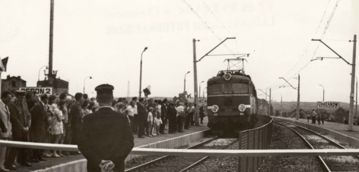 Stacja kolejowa Chrzanów Śródmieście w 1973 r.