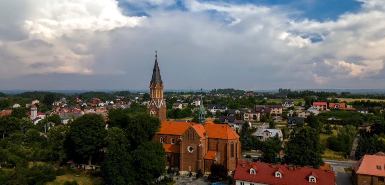 Widok na kościół pw. Przemienienia Pańskiego w Libiążu. Fot. UM w Libiążu