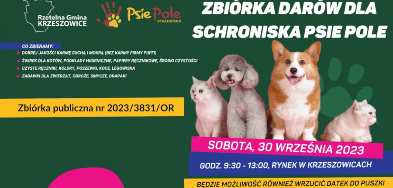 W najbliższą sobotę na krzeszowickim rynku prowadzona będzie zbiórka na rzecz bezdomnych zwierząt