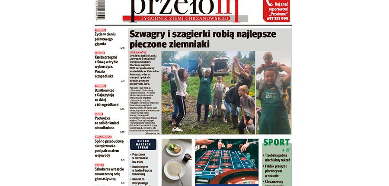 Okładka 38. numeru tygodnika &quot;Przełom&quot;