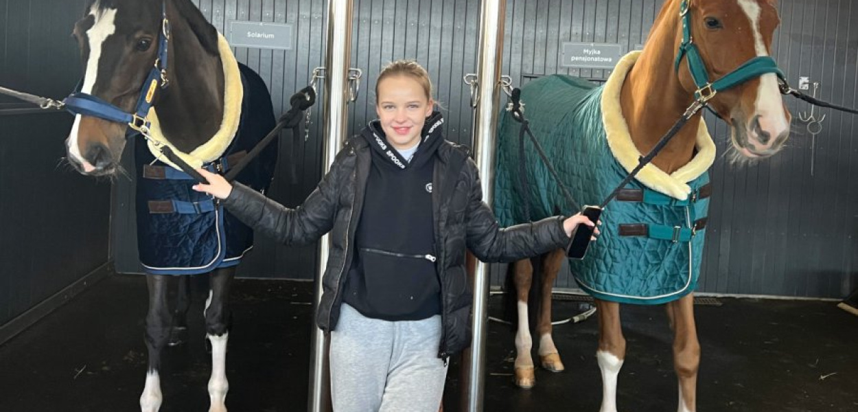 Małgorzata Zawadzka ma 14 lat i pochodzi z Chrzanowa. Mieszka w Zagórzu i uczęszcza do tamtejszej szkoły podstawowej oraz trenuje w sportowym ośrodku Jeździeckim RC Riding Center Sosnowice (koło Skawiny). Jeździ konno od 5 lat. FOT. Z ARCHIWUM RODZINNEGO