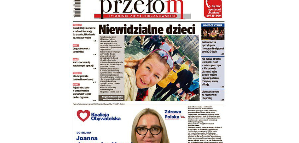 Okładka 40. numeru tygodnika &quot;Przełom&quot;