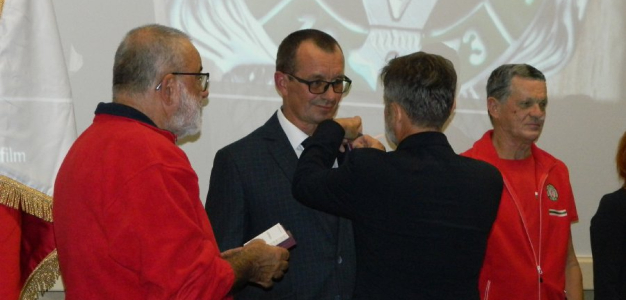 Remigiusz Lichota na uroczystości jubileuszowej z okazji 150-lecia PTT w Kościelisku koło Zakopanego Fot. arch. pryw.