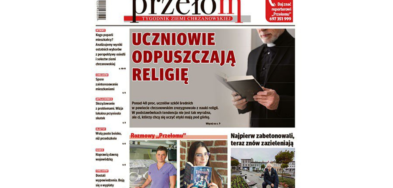 Okładka 45. numeru tygodnika &quot;Przełom&quot;
