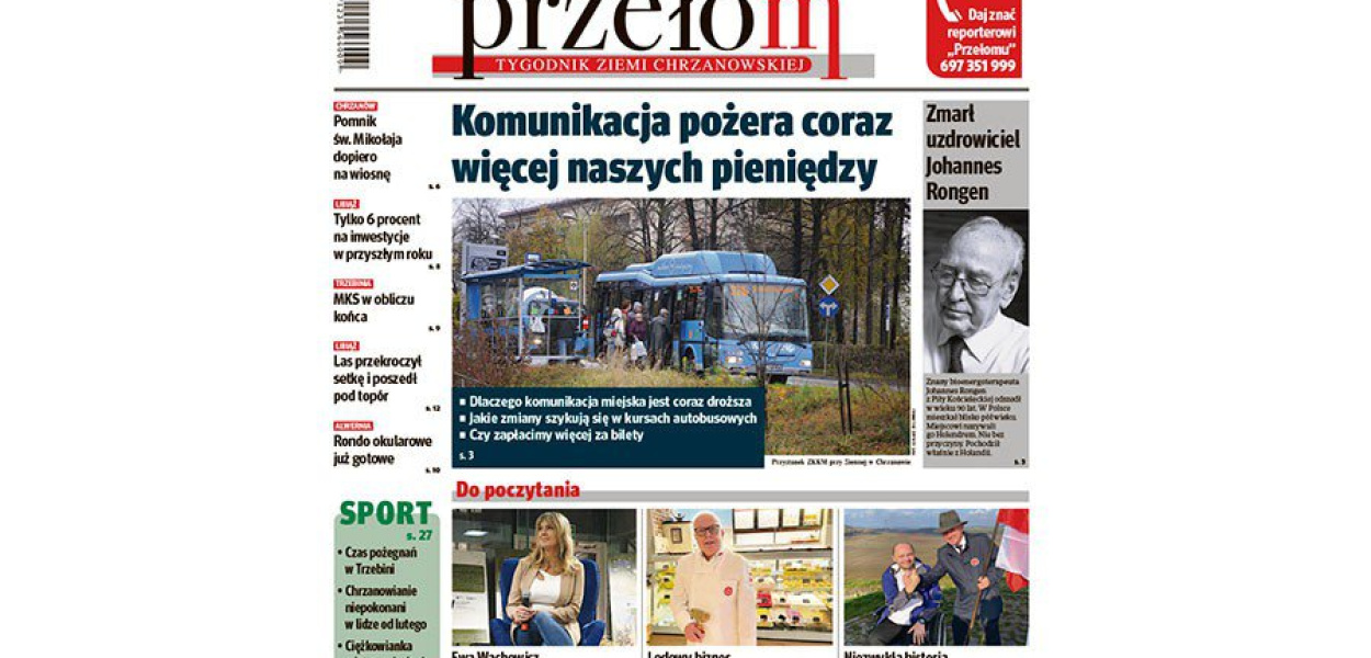 Okładka 46. numeru tygodnika &quot;Przełom&quot;